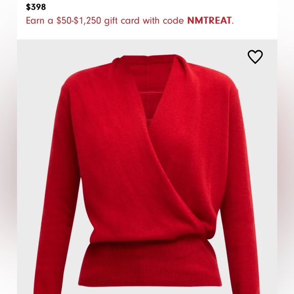 Neiman Marcus Sweaters - Neiman Marcus The Cashmere Collection faux wrap Sweater